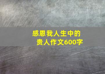 感恩我人生中的贵人作文600字