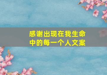 感谢出现在我生命中的每一个人文案