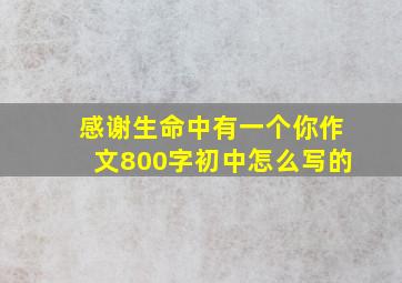 感谢生命中有一个你作文800字初中怎么写的