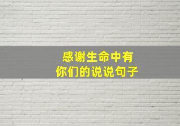 感谢生命中有你们的说说句子