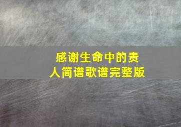 感谢生命中的贵人简谱歌谱完整版