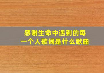 感谢生命中遇到的每一个人歌词是什么歌曲