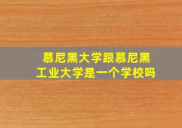 慕尼黑大学跟慕尼黑工业大学是一个学校吗