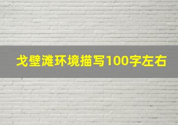 戈壁滩环境描写100字左右