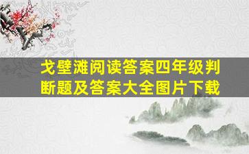 戈壁滩阅读答案四年级判断题及答案大全图片下载