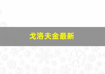 戈洛夫金最新