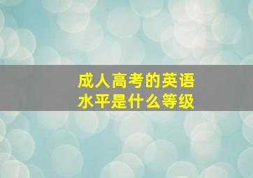 成人高考的英语水平是什么等级