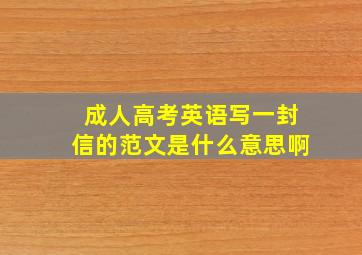 成人高考英语写一封信的范文是什么意思啊