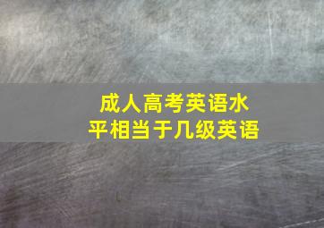 成人高考英语水平相当于几级英语