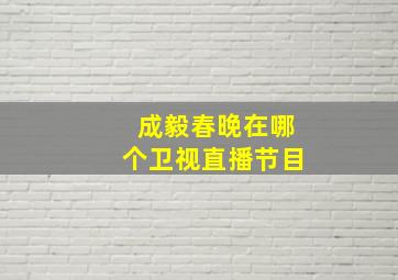 成毅春晚在哪个卫视直播节目