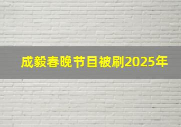 成毅春晚节目被刷2025年