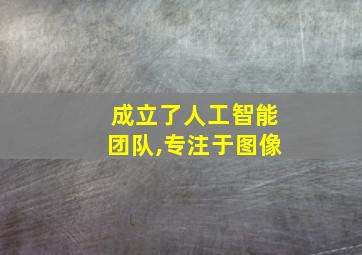 成立了人工智能团队,专注于图像