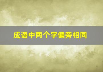 成语中两个字偏旁相同