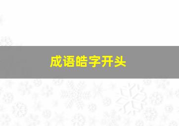 成语皓字开头