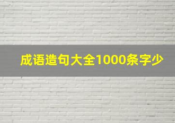 成语造句大全1000条字少