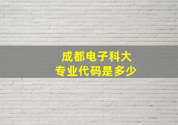 成都电子科大专业代码是多少