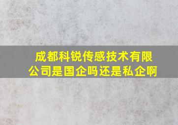 成都科锐传感技术有限公司是国企吗还是私企啊