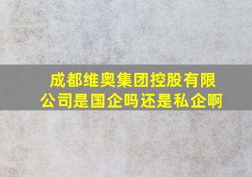 成都维奥集团控股有限公司是国企吗还是私企啊