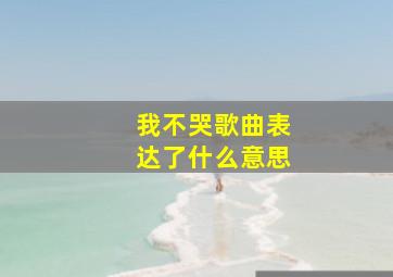 我不哭歌曲表达了什么意思