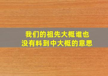 我们的祖先大概谁也没有料到中大概的意思