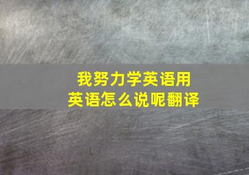 我努力学英语用英语怎么说呢翻译