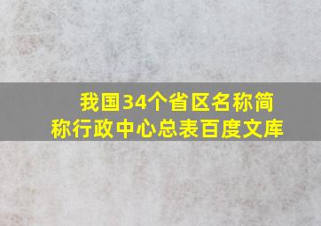 我国34个省区名称简称行政中心总表百度文库