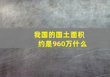 我国的国土面积约是960万什么