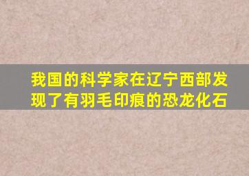 我国的科学家在辽宁西部发现了有羽毛印痕的恐龙化石