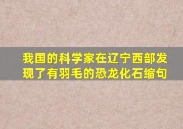 我国的科学家在辽宁西部发现了有羽毛的恐龙化石缩句