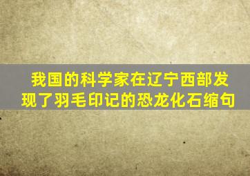 我国的科学家在辽宁西部发现了羽毛印记的恐龙化石缩句