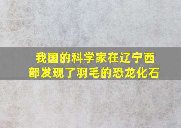 我国的科学家在辽宁西部发现了羽毛的恐龙化石