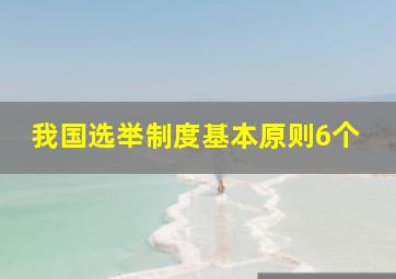 我国选举制度基本原则6个