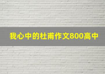 我心中的杜甫作文800高中