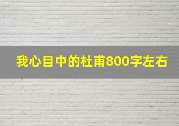 我心目中的杜甫800字左右