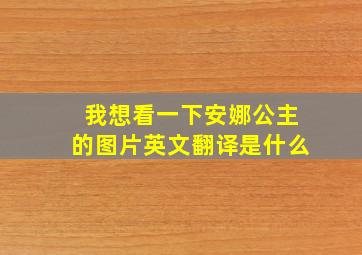 我想看一下安娜公主的图片英文翻译是什么