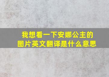 我想看一下安娜公主的图片英文翻译是什么意思