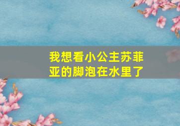 我想看小公主苏菲亚的脚泡在水里了