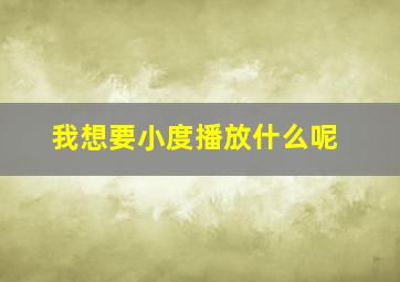 我想要小度播放什么呢