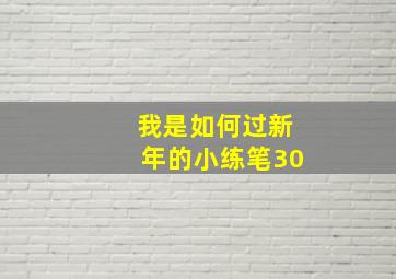 我是如何过新年的小练笔30