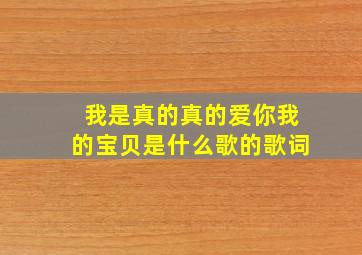 我是真的真的爱你我的宝贝是什么歌的歌词