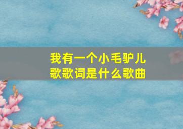 我有一个小毛驴儿歌歌词是什么歌曲