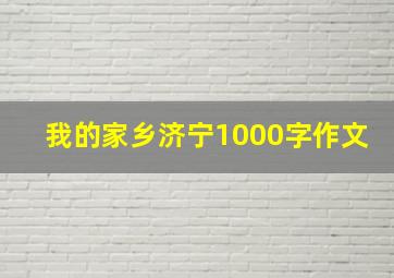 我的家乡济宁1000字作文