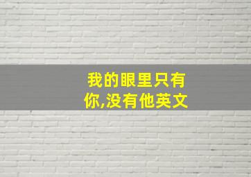 我的眼里只有你,没有他英文