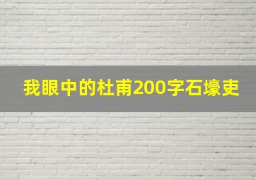 我眼中的杜甫200字石壕吏