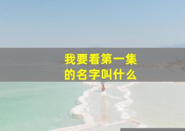 我要看第一集的名字叫什么