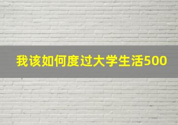 我该如何度过大学生活500