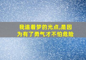 我追着梦的光点,是因为有了勇气才不怕危险