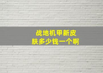 战地机甲新皮肤多少钱一个啊