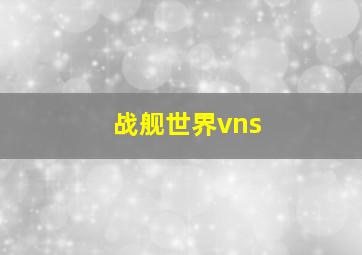 战舰世界vns