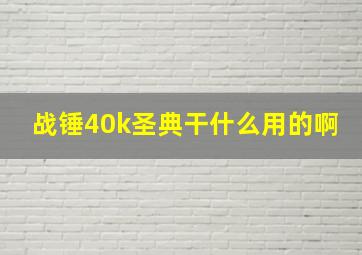 战锤40k圣典干什么用的啊